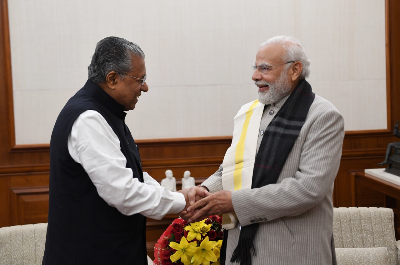 Kerala CM Pinarayi Vijayan meets Prime Minister Narendra Modi