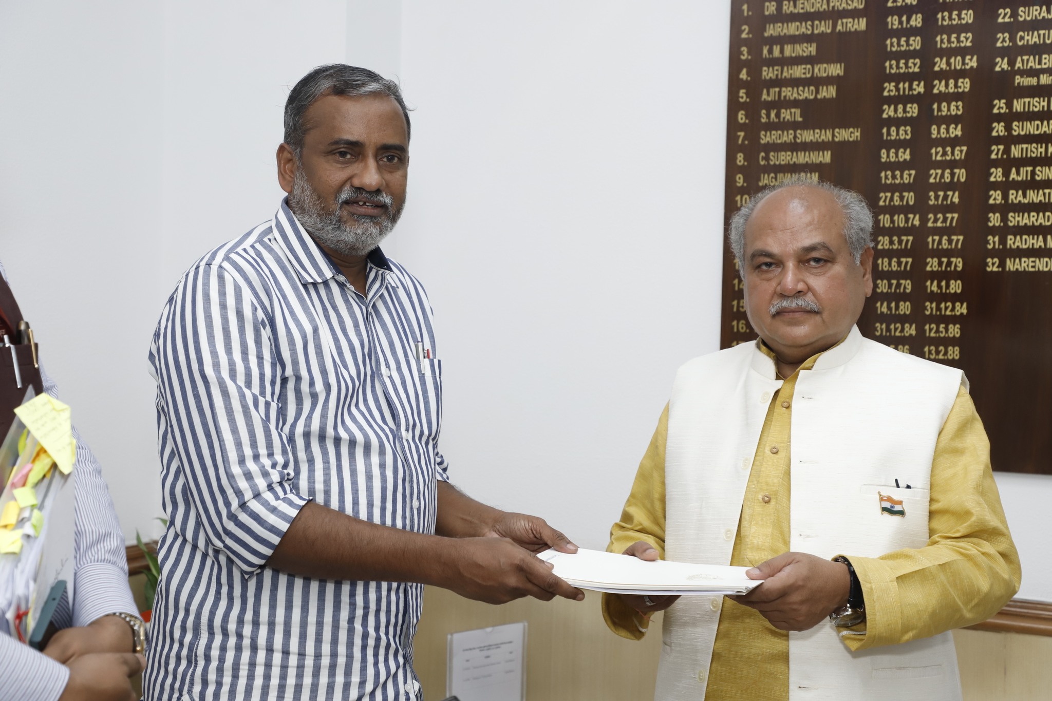 Kerala Minister for Agriculture P Prasad  meets Union Agriculture and Farmers Welfare minister  Narendra Singh Tomar at Krishi Bhawan