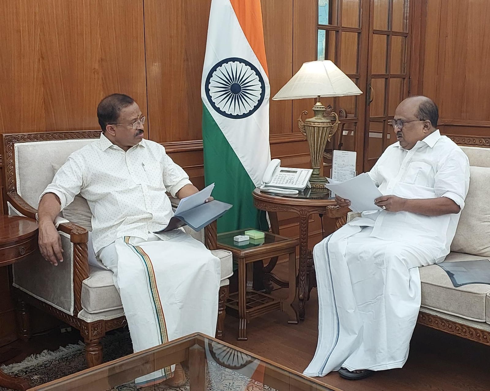 Spl Representative of Kerala in Delhi Prof. K V Thovas calls on  minister of State  for External Affairs