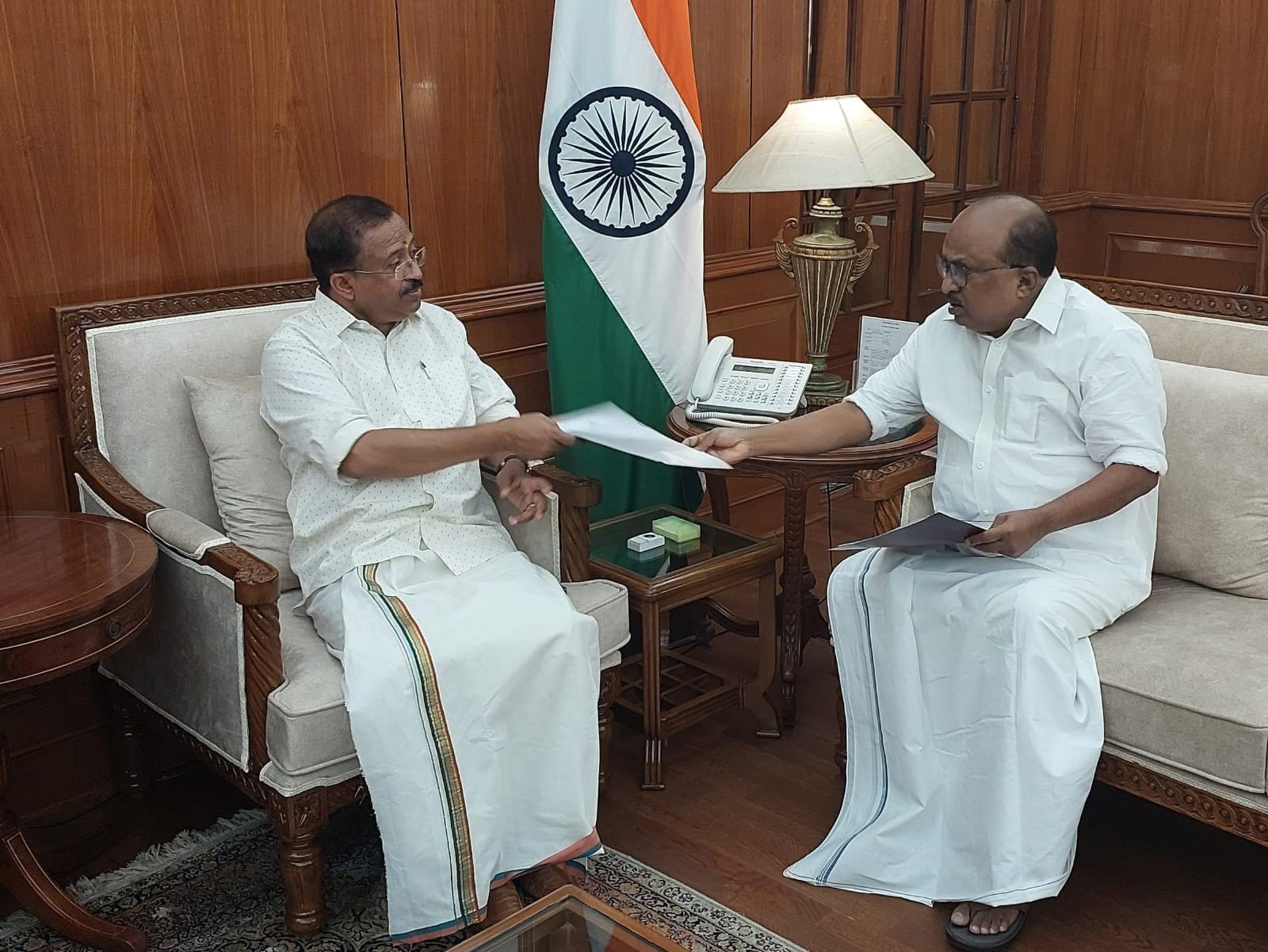 Spl Representative of Kerala in Delhi Prof. K V Thovas calls on  minister of State  for External Affairs